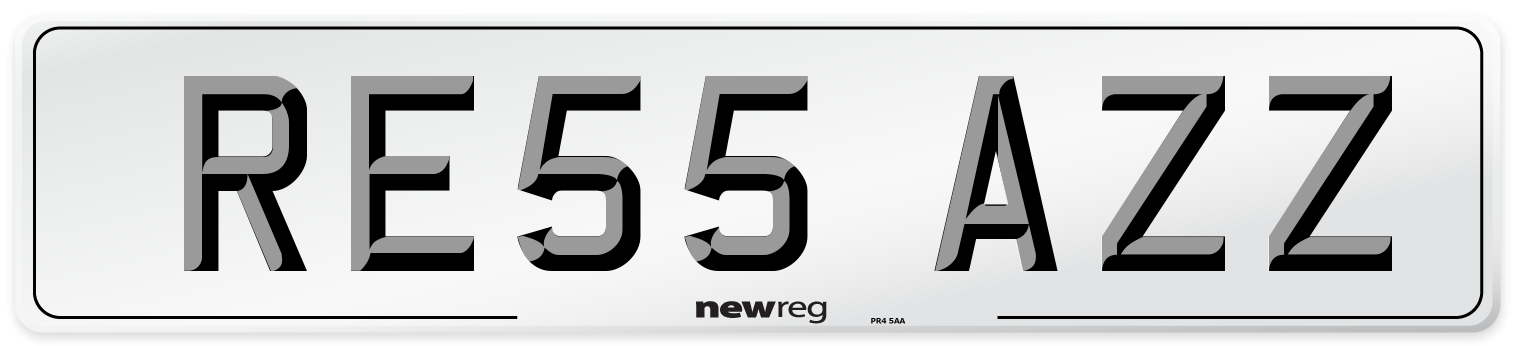 RE55 AZZ Number Plate from New Reg